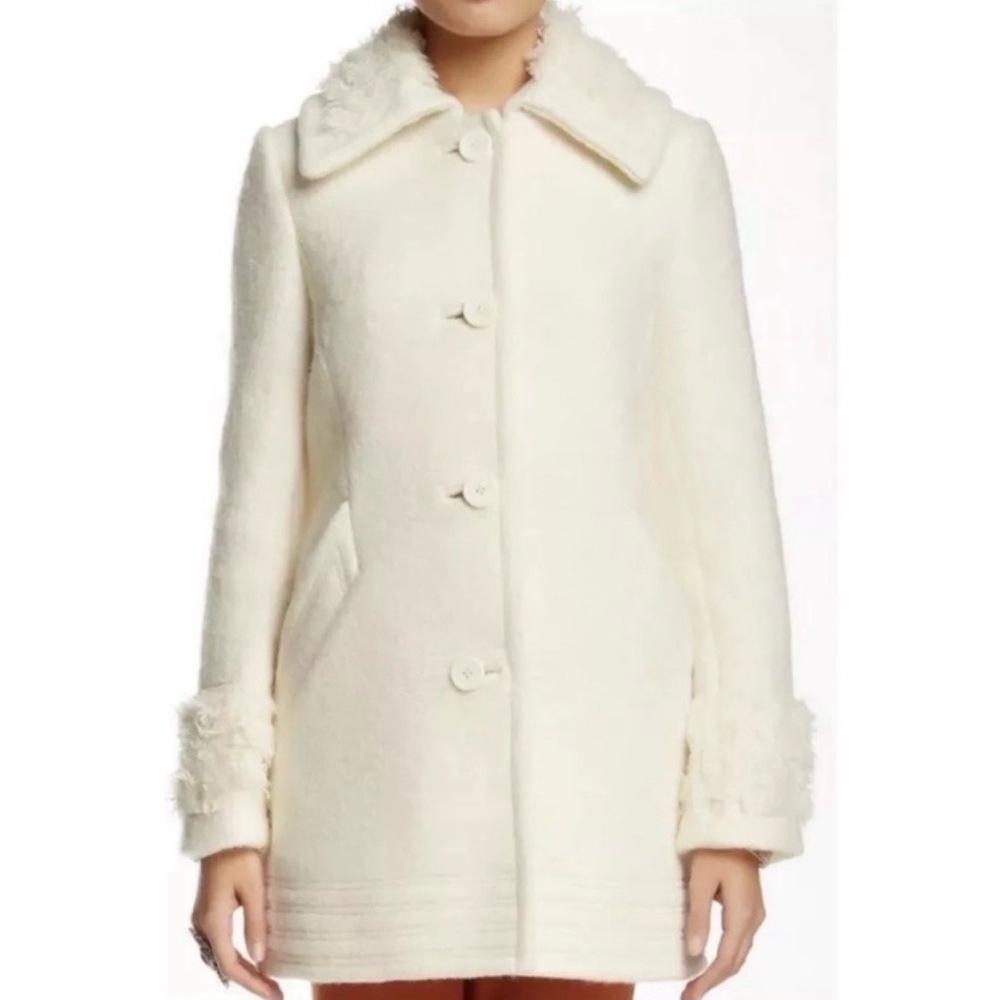 Free People Wooley Faux Fur Peacoat - M
